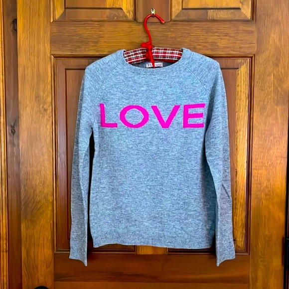 Philosophy Cashmere "LOVE" slogan Crewneck Sweater Size XS NWOT - Picture 2 of 6